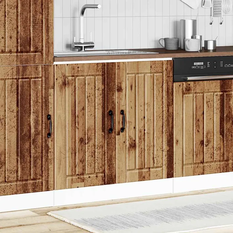 Meuble de base de lavabo Lucca vieux bois bois d'ingénierie