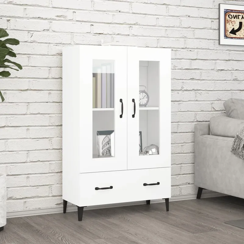 Highboard bianco 70x31x115 cm derivato del legno