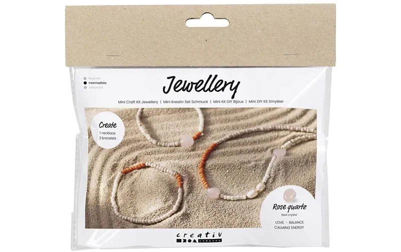 Creativ Company Schmuck Bastelset Halskette and Armband in Rosenquartz
