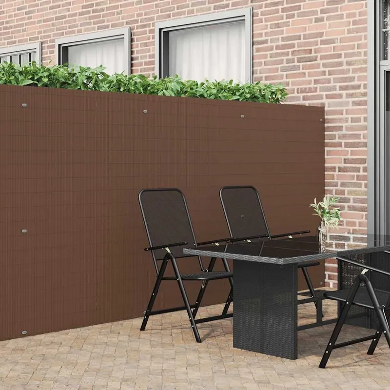 Gartenzaun Doppelseitig Braun 1,8x5 m PVC