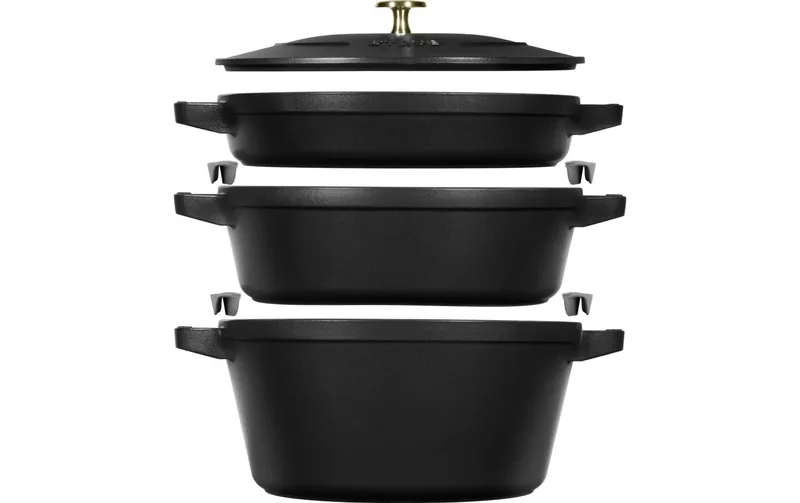 Staub Bräter Cocotte 4-teilig, 24 cm, noir, 9 l