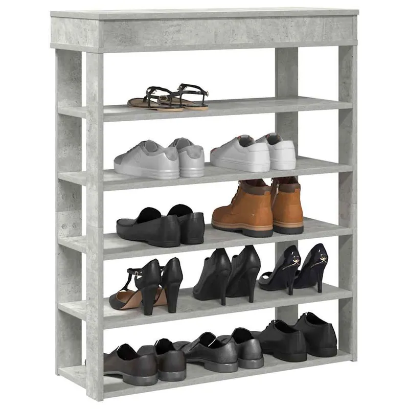 Schuhregal Betongrau 80x30x98 cm derivato del legno