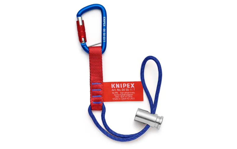 Knipex Werkzeug-Adapterschlaufe Materialkarabiner, 6 kg / 13,2 lbs