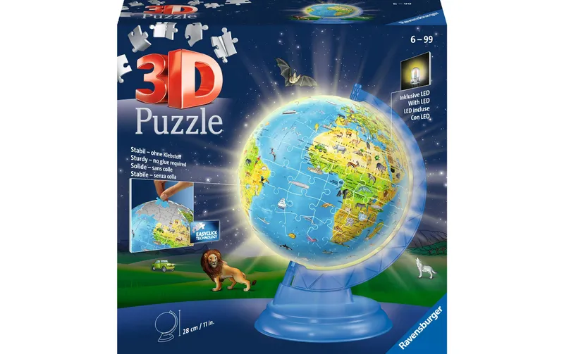 Ravensburger Puzzle Kinderglobus mit Licht 180 Teile
