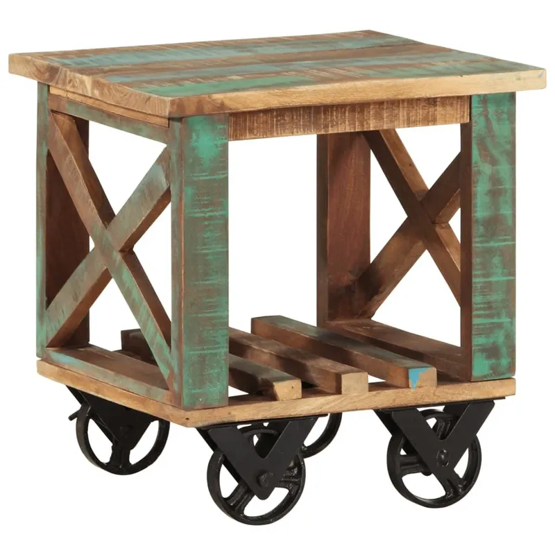 Beistelltisch con Rädern 40x40x42 cm legno antico Massiv