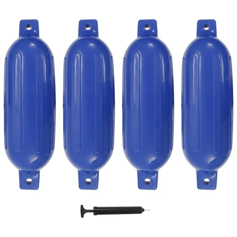 Pare-choc de bateau 4 pcs bleu Ø 16x58 cm PVC