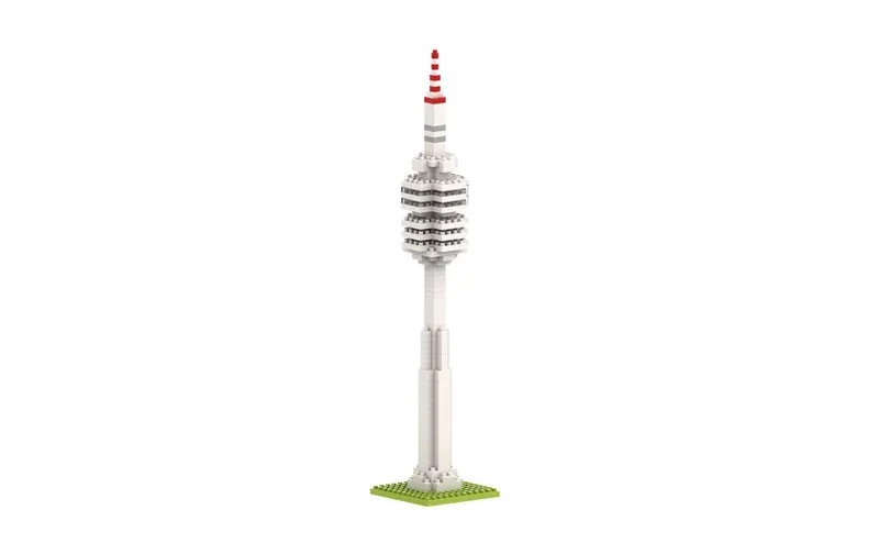 BRIXIES Bausteinmodell Olympiaturm aus 221 Bausteinen