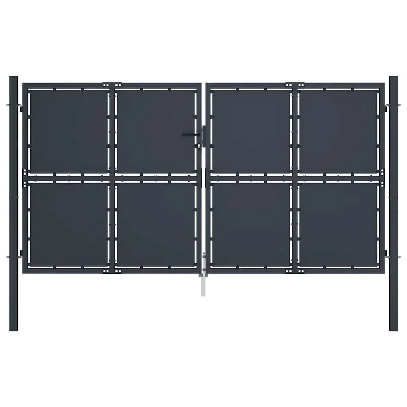 Gartentor aus Stahl 300 x 150 cm Anthrazit