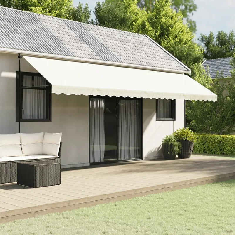 Markisenvolant Creme Gestreift 580x20 cm
