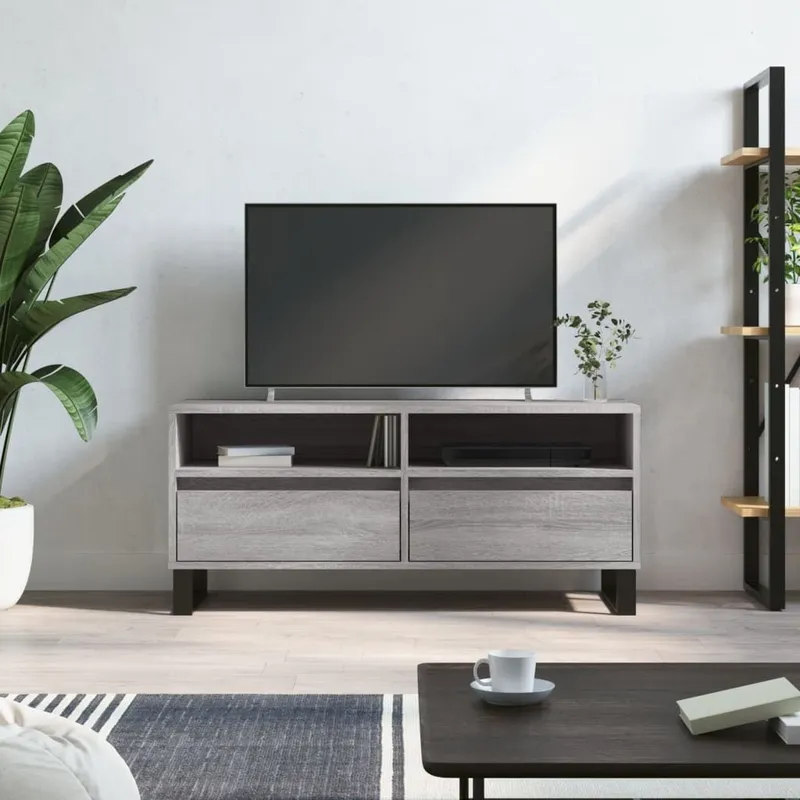 TV-Schrank Grau Sonoma 100x34,5x44,5 cm Holzwerkstoff