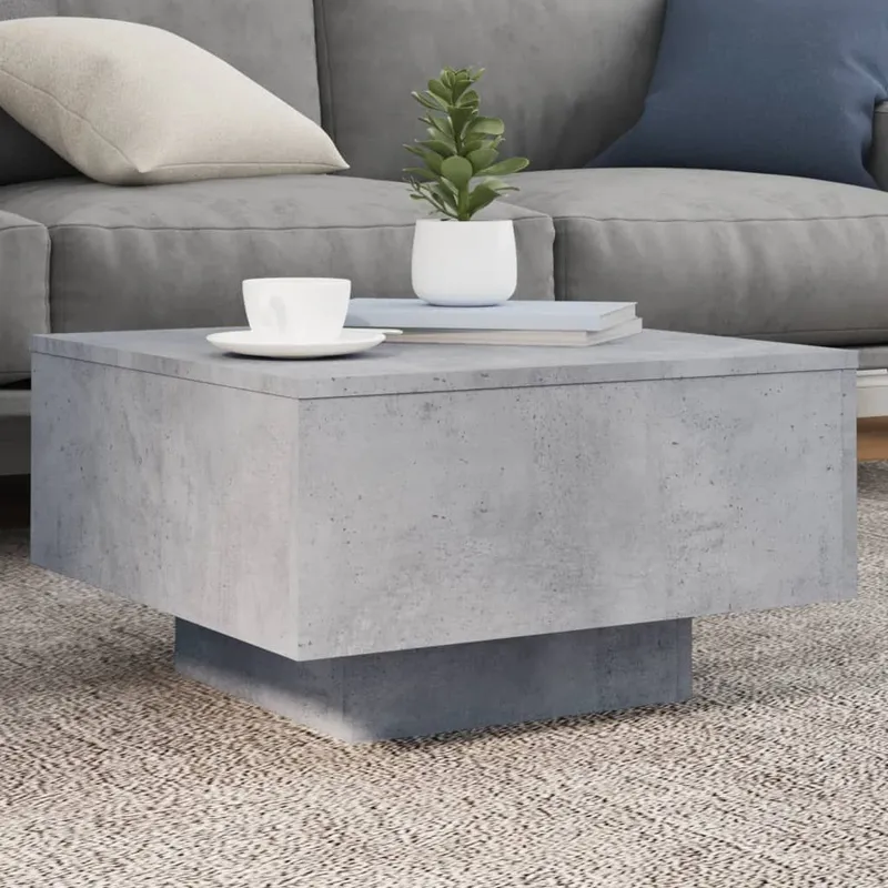 Couchtisch Betongrau 55x55x31 cm derivato del legno