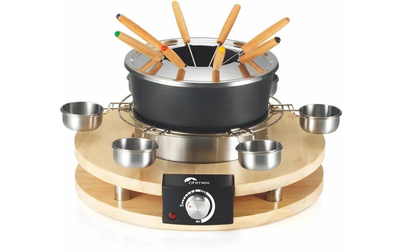 OHMEX Fondue-Rechaud OHM-FND-1060 16 Teile, noir/Silber