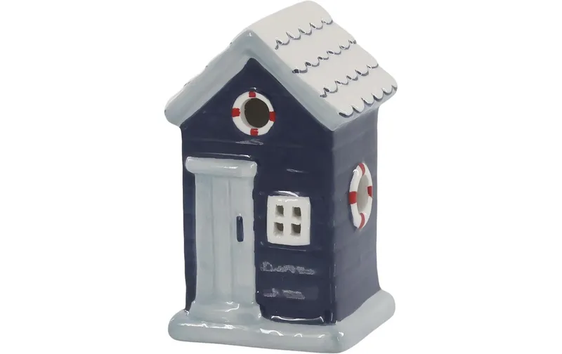 Chic Antique Aufsteller Strandhaus 10 x 6 x 6 cm, blanc/bleu