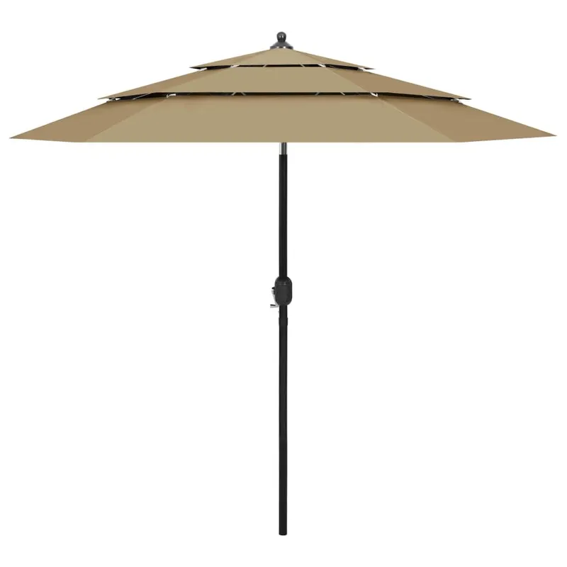 Sonnenschirm con alluminio-Mast 3-lagig tortora 2,5 m