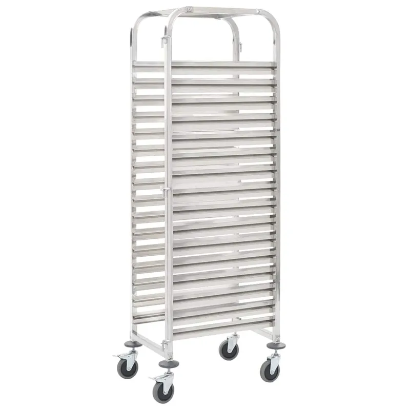 Tablettwagen per 16 Tabletts 38x55x163 cm Edelstahl