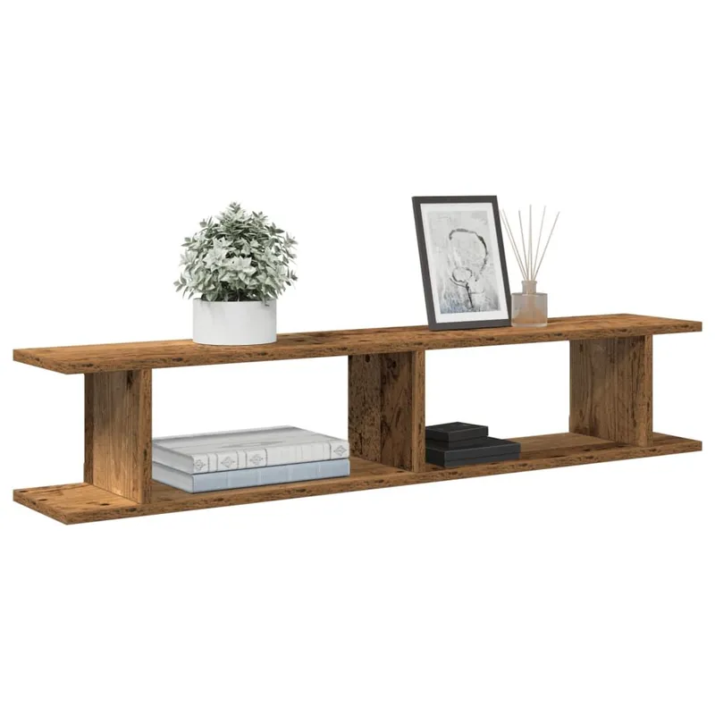 Wandregale 2 Stk. Altholz-Optik 105x18x20 cm derivato del legno