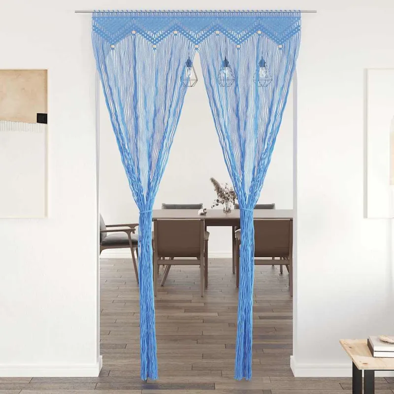 Makramee Vorhang blu 140x240 cm Baumwolle