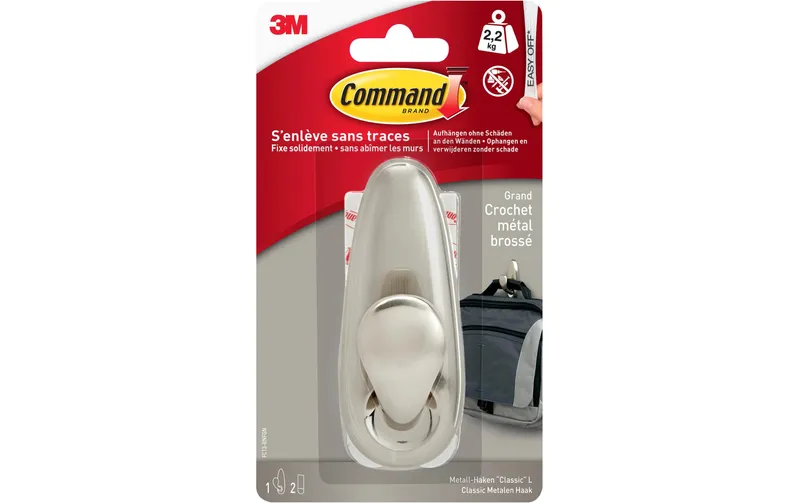 Command Wandhaken Forever Classic L Silber