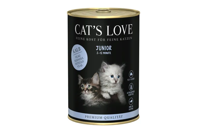 Cat's Love Nassfutter Junior Kalb, 400 g