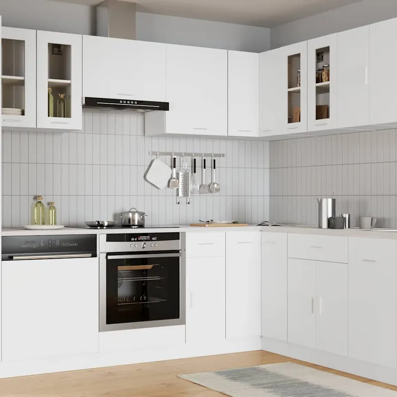 Hängeglasschrank Lyon white 60x31x60 cm engineered wood