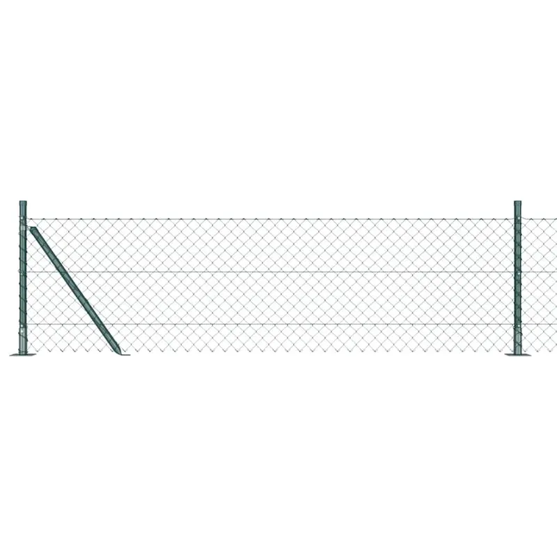 Maschendrahtzaun mit Betonsockel 10 x 0,4 m Grün Netz
