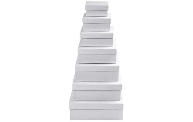 Creativ Company Papp-Schachtel bianco, 7 pezzi