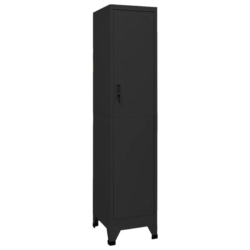Schließfachschrank nero 38x45x180 cm Stahl