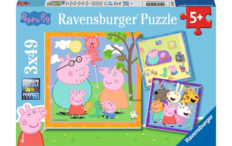 Ravensburger Puzzle Peppas Familie und Freunde 3 x 49 Teile