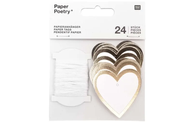 Rico Design Geschenktrailer Herz 24 pieces, Gold