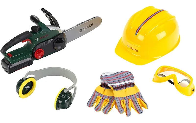 Klein-Toys Handwerker BOSCH Kettensägen con Zubehör