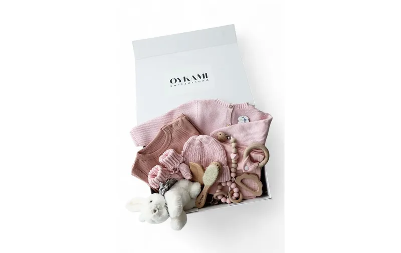 Oykami Baby Geschenkbox Rosa Verona Hase blanc