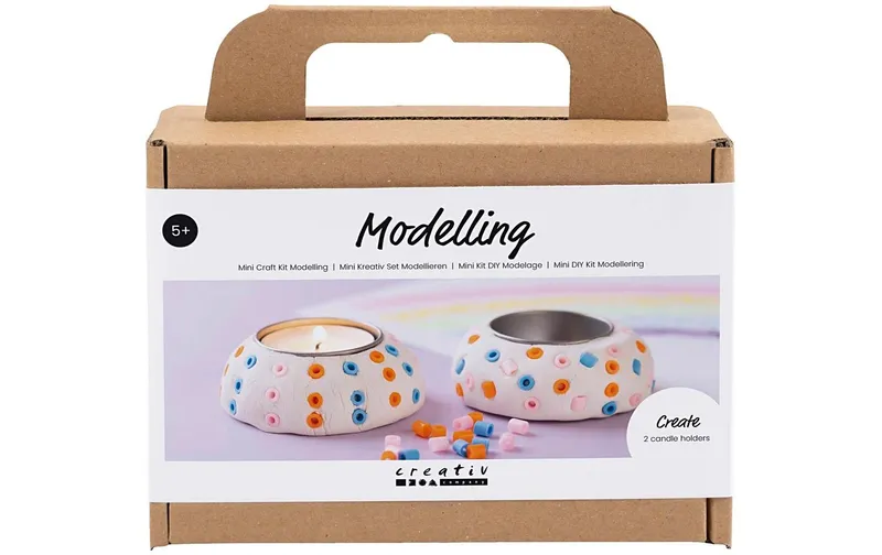 Creativ Company Bastelset Modellieren Teelichthalter multicolore