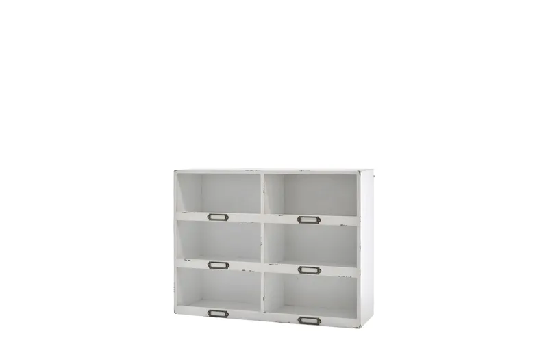 Chic Antique Wandregal mit 6 Ablagen Crème
