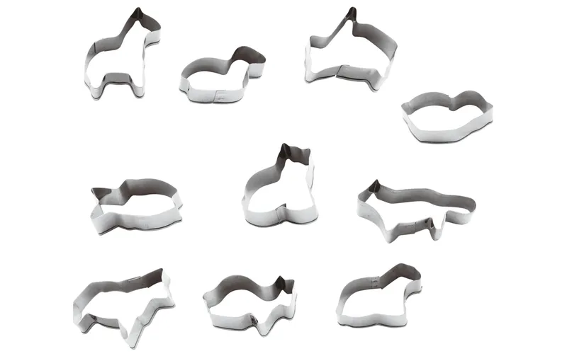 Set d'emporte-pièces Paderno Animaux, 10 pièces, 2 cm x 10 cm