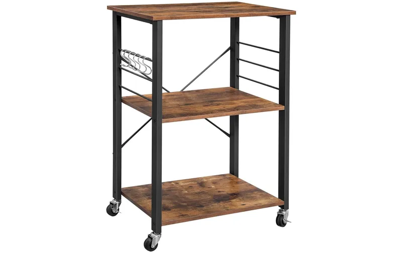 VASAGLE Küchenregal mit 6 Haken 60 x 89 cm, black/brown