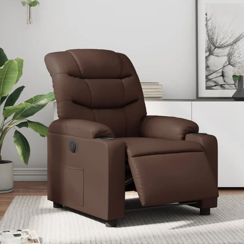 Elektrischer Relaxsessel marrone Kunstleder