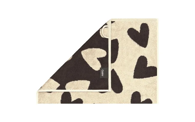 Cawö Handtuch Heart Beats 50 x 100 cm, Beige/gris