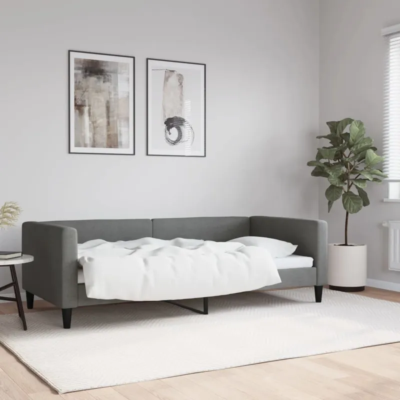 Tagesbett Dunkelgrau 90x190 cm tessuto