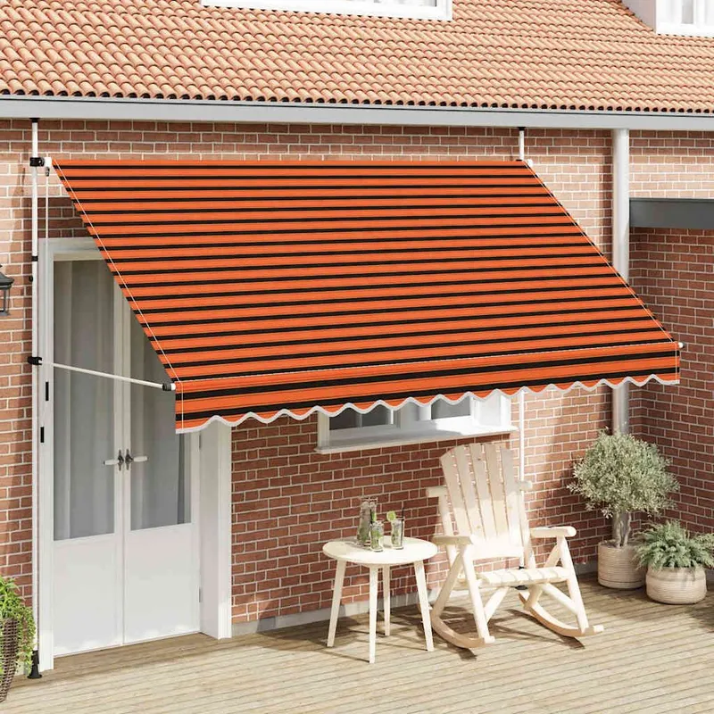 Einziehbare Markise Handbetrieben 350 cm Orange e marrone
