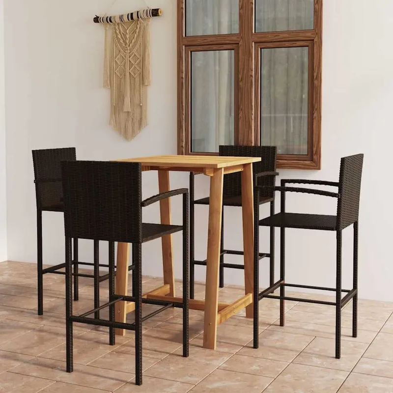 5-tlg. Gartenbar-Set Braun