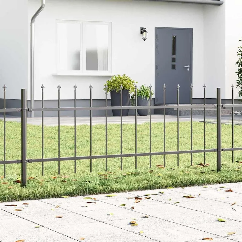 Gartenzaun WOERDEN 5 stk. 8,5 x 0,6 m Pulverbeschichteter Stahl
