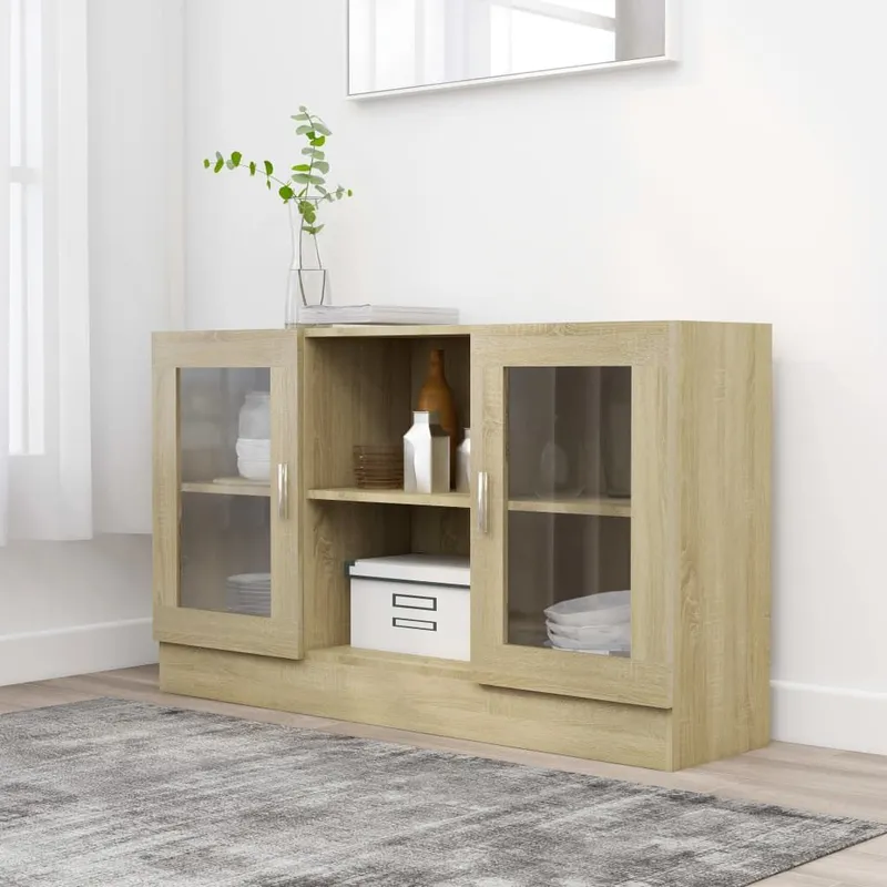 Vitrinenschrank Sonoma-Eiche 120x30,5x70 cm derivato del legno