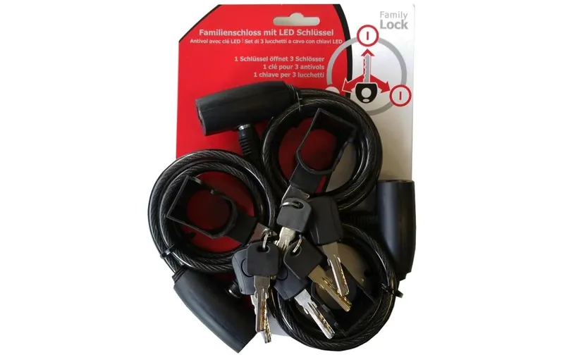 Incirca Velo-Familienschloss with 6 Schlüssel, 100 cm, black