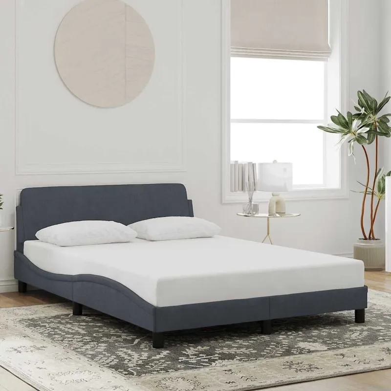 Bettgestell "Dover" Dunkelgrau 140x190 cm Samt