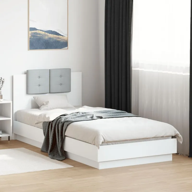 Bettgestell mit Kopfteil bianco 100x200 cm derivato del legno