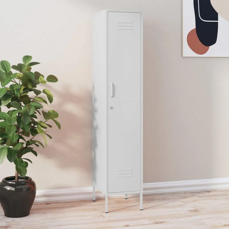 Schließfachschrank bianco 35x46x180 cm Stahl