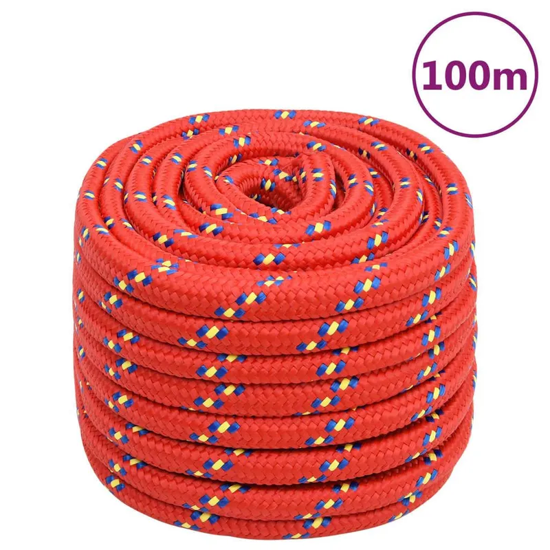 Corde de bateau Rouge 20 mm 100 m Polypropylène