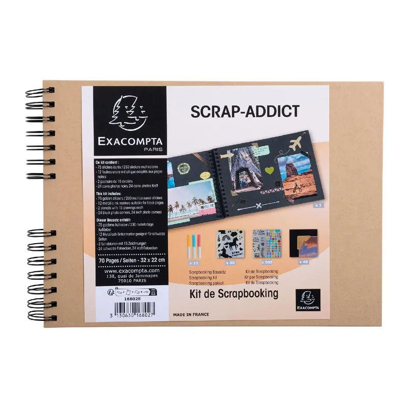 Exacompta Kreativalbum Scrap-Addict Kraft Set Braun