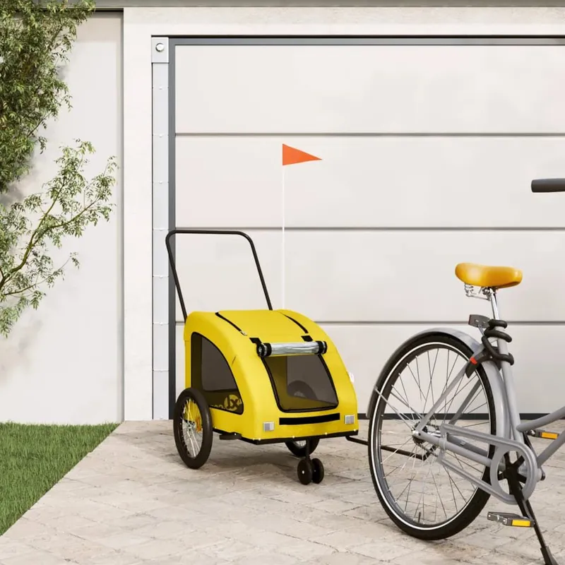 rimorchio bici giallo tessuto Oxford e ferro