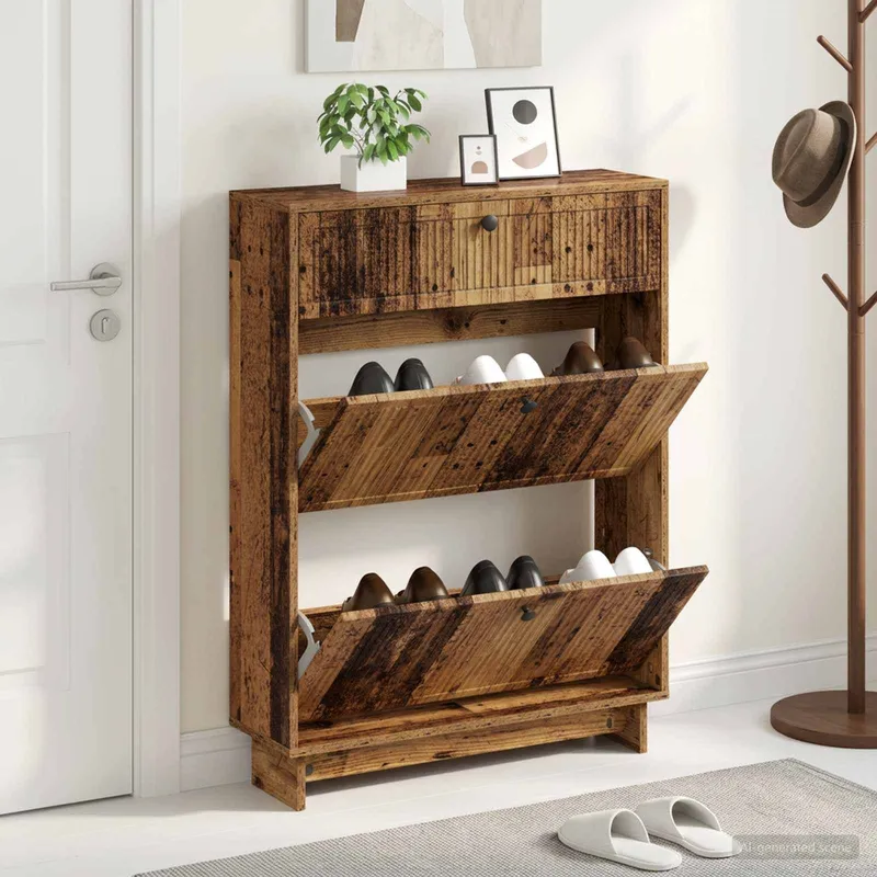 Schuhschrank EDE 78 x 24 x 103 cm derivato del legno Altholz